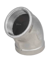 Отвод (полуотвод) DN.ru ВР-ВР-304 3/8″ Ду10 Ру16 угол 45°, корпус - нержавеющая сталь 304, присоединение - внутренняя / внутренняя резьба