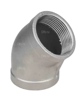 Отвод (полуотвод) DN.ru ВР-ВР-316 3/4″ Ду20 Ру16 угол 45°, корпус - нержавеющая сталь 316, присоединение - внутренняя / внутренняя резьба