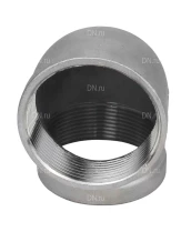 Отвод (уголок) DN.ru ВР-ВР-316 1 1/4″ Ду32 Ру16 угол 90°, корпус - нержавеющая сталь 316, присоединение - внутренняя / внутренняя резьба