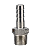 Штуцер елочка DN.ru BF32-T-1/4-8 1/4″х8мм Ду8 Ру16 шланговый, корпус - нержавеющая сталь AISI 316 (CF8M), присоединение - наружная резьба/штуцер