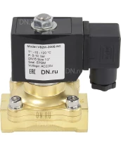 Клапан электромагнитный DN.ru VS200-ET-NC-220VAC 1/2″ Ду15 Ру10, соленоидный двухходовой, корпус - латунь, уплотнение - EPDM, резьбовой, нормально-закрытый, прямого действия, катушка - 220В