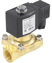 Клапан электромагнитный DN.ru VS200-ET-NC-220VAC 1/2″ Ду15 Ру10, соленоидный двухходовой, корпус - латунь, уплотнение - EPDM, резьбовой, нормально-закрытый, прямого действия, катушка - 220В
