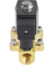 Клапан электромагнитный DN.ru VS200-VT-NC-24VDC 1/2″ Ду15 Ру7, соленоидный двухходовой, корпус - латунь, уплотнение - Viton, резьбовой, нормально-закрытый, прямого действия, катушка - 24В