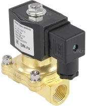 Клапан электромагнитный DN.ru VS200-ET-NC-220VAC 1/2″ Ду15 Ру10, соленоидный двухходовой, корпус - латунь, уплотнение - EPDM, резьбовой, нормально-закрытый, прямого действия, катушка - 220В
