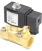 Клапан электромагнитный DN.ru VS200-ET-NC-220VAC 3/4″ Ду20 Ру10, соленоидный двухходовой, корпус - латунь, уплотнение - EPDM, резьбовой, нормально-закрытый, прямого действия, катушка - 220В