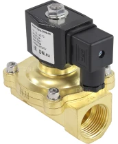 Клапан электромагнитный DN.ru VS200-ET-NC-220VAC 1″ Ду25 Ру10, соленоидный двухходовой, корпус - латунь, уплотнение - EPDM, резьбовой, нормально-закрытый, прямого действия, катушка - 220В
