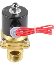 Клапан электромагнитный DN.ru VS100-VT-NC-220VAC 3/4″ Ду20 Ру10, соленоидный двухходовой, корпус - латунь, уплотнение - Viton, резьбовой, нормально-закрытый, прямого действия, катушка - 220В