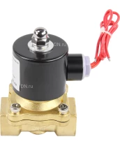 Клапан электромагнитный DN.ru VS100-VT-NC-220VAC 3/4″ Ду20 Ру10, соленоидный двухходовой, корпус - латунь, уплотнение - Viton, резьбовой, нормально-закрытый, прямого действия, катушка - 220В