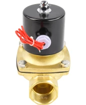 Клапан электромагнитный DN.ru VS100-NT-NC-24VDC 1 1/4″ Ду32 Ру10, соленоидный двухходовой, корпус - латунь, уплотнение - NBR, резьбовой, нормально-закрытый, прямого действия, катушка - 24В