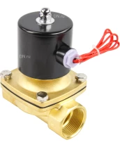 Клапан электромагнитный DN.ru VS100-NT-NC-24VDC 1 1/4″ Ду32 Ру10, соленоидный двухходовой, корпус - латунь, уплотнение - NBR, резьбовой, нормально-закрытый, прямого действия, катушка - 24В