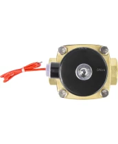 Клапан электромагнитный DN.ru VS100-NT-NC-24VDC 1 1/4″ Ду32 Ру10, соленоидный двухходовой, корпус - латунь, уплотнение - NBR, резьбовой, нормально-закрытый, прямого действия, катушка - 24В