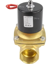 Клапан электромагнитный DN.ru VS100-ET-NC-220VAC 1 1/2″ Ду40 Ру10, соленоидный двухходовой, корпус - латунь, уплотнение - EPDM, резьбовой, нормально-закрытый, прямого действия, катушка - 220В