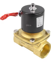 Клапан электромагнитный DN.ru VS100-ET-NC-220VAC 1 1/2″ Ду40 Ру10, соленоидный двухходовой, корпус - латунь, уплотнение - EPDM, резьбовой, нормально-закрытый, прямого действия, катушка - 220В
