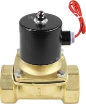 Клапан электромагнитный DN.ru VS100-VT-NC-24VDC 2″ Ду50 Ру10, соленоидный двухходовой, корпус - латунь, уплотнение - Viton, резьбовой, нормально-закрытый, прямого действия, катушка - 24В