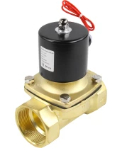 Клапан электромагнитный DN.ru VS100-ET-NC-220VAC 2″ Ду50 Ру10, соленоидный двухходовой, корпус - латунь, уплотнение - EPDM, резьбовой, нормально-закрытый, прямого действия, катушка - 220В