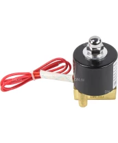 Клапан электромагнитный DN.ru VS100-ET-NC-220VAC 1/8″ Ду6 Ру10, соленоидный двухходовой, корпус - латунь, уплотнение - EPDM, резьбовой, нормально-закрытый, прямого действия, катушка - 220В
