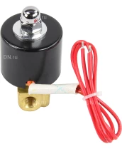Клапан электромагнитный DN.ru VS100-VT-NC-24VDC 1/8″ Ду6 Ру10, соленоидный двухходовой, корпус - латунь, уплотнение - Viton, резьбовой, нормально-закрытый, прямого действия, катушка - 24В