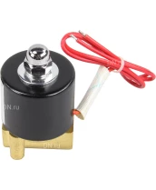 Клапан электромагнитный DN.ru VS100-VT-NC-24VDC 1/8″ Ду6 Ру10, соленоидный двухходовой, корпус - латунь, уплотнение - Viton, резьбовой, нормально-закрытый, прямого действия, катушка - 24В