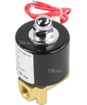 Клапан электромагнитный DN.ru VS100-ET-NC-220VAC 1/8″ Ду6 Ру10, соленоидный двухходовой, корпус - латунь, уплотнение - EPDM, резьбовой, нормально-закрытый, прямого действия, катушка - 220В