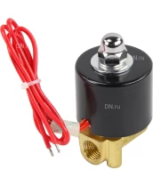 Клапан электромагнитный DN.ru VS100-VT-NC-220VAC 1/4″ Ду8 Ру10, соленоидный двухходовой, корпус - латунь, уплотнение - Viton, резьбовой, нормально-закрытый, прямого действия, катушка - 220В