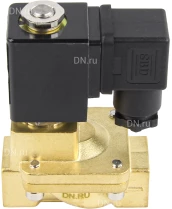 Клапан электромагнитный DN.ru VS400-ET-NC-220VAC 3/8″ Ду10 Ру16, соленоидный двухходовой, корпус - латунь, уплотнение - EPDM, резьбовой, нормально-закрытый, пилотный, катушка - 220В
