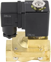 Клапан электромагнитный DN.ru VS400-ET-NC-220VAC 1/2″ Ду15 Ру16, соленоидный двухходовой, корпус - латунь, уплотнение - EPDM, резьбовой, нормально-закрытый, пилотный, катушка - 220В