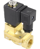 Клапан электромагнитный DN.ru VS400-ET-NC-220VAC 1/2″ Ду15 Ру16, соленоидный двухходовой, корпус - латунь, уплотнение - EPDM, резьбовой, нормально-закрытый, пилотный, катушка - 220В