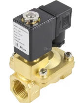 Клапан электромагнитный DN.ru VS400-NT-NC-220VAC 3/4″ Ду20 Ру16, соленоидный двухходовой, корпус - латунь, уплотнение - NBR, резьбовой, нормально-закрытый, пилотный, катушка - 220В