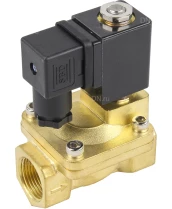 Клапан электромагнитный DN.ru VS400-ET-NC-220VAC 3/4″ Ду20 Ру16, соленоидный двухходовой, корпус - латунь, уплотнение - EPDM, резьбовой, нормально-закрытый, пилотный, катушка - 220В