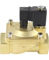 Клапан электромагнитный DN.ru VS400-ET-NC-220VAC 1 1/2″ Ду40 Ру16, соленоидный двухходовой, корпус - латунь, уплотнение - EPDM, резьбовой, нормально-закрытый, пилотный, катушка - 220В