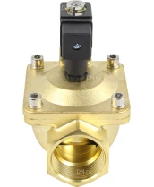 Клапан электромагнитный DN.ru VS400-ET-NC-220VAC 1 1/2″ Ду40 Ру16, соленоидный двухходовой, корпус - латунь, уплотнение - EPDM, резьбовой, нормально-закрытый, пилотный, катушка - 220В