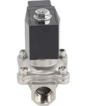 Клапан электромагнитный DN.ru VS231-ET-NC-220VAC 1/2″ Ду15 Ру10, соленоидный двухходовой, корпус - нержавеющая сталь 304, уплотнение - EPDM, резьбовой, нормально-закрытый, прямого действия, катушка - 220В