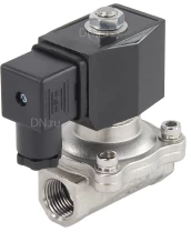 Клапан электромагнитный DN.ru VS231-NT-NC-220VAC 1/2″ Ду15 Ру10, соленоидный двухходовой, корпус - нержавеющая сталь 304, уплотнение - NBR, резьбовой, нормально-закрытый, прямого действия, катушка - 220В