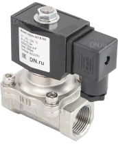 Клапан электромагнитный DN.ru VS231-ET-NC-220VAC 3/4″ Ду20 Ру10, соленоидный двухходовой, корпус - нержавеющая сталь 304, уплотнение - EPDM, резьбовой, нормально-закрытый, прямого действия, катушка - 220В