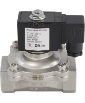 Клапан электромагнитный DN.ru VS231-ET-NC-220VAC 1″ Ду25 Ру10, соленоидный двухходовой, корпус - нержавеющая сталь 304, уплотнение - EPDM, резьбовой, нормально-закрытый, прямого действия, катушка - 220В