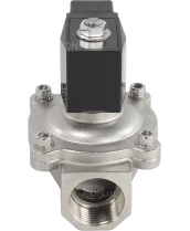 Клапан электромагнитный DN.ru VS231-NT-NC-220VAC 1″ Ду25 Ру10, соленоидный двухходовой, корпус - нержавеющая сталь 304, уплотнение - NBR, резьбовой, нормально-закрытый, прямого действия, катушка - 220В