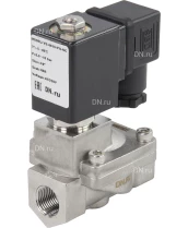 Клапан электромагнитный DN.ru VS431-NT-NC-220VAC 3/8″ Ду10 Ру16, соленоидный двухходовой, корпус - нержавеющая сталь 304, уплотнение - NBR, резьбовой, нормально-закрытый, пилотный, катушка - 220В