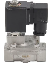 Клапан электромагнитный DN.ru VS431-ET-NC-220VAC 3/8″ Ду10 Ру16, соленоидный двухходовой, корпус - нержавеющая сталь 304, уплотнение - EPDM, резьбовой, нормально-закрытый, пилотный, катушка - 220В