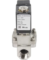 Клапан электромагнитный DN.ru VS431-NT-NC-24VAC 1/2″ Ду15 Ру16 пилотного действия двухходовой, корпус - сталь нержавеющая 304, присоединение - внутренняя резьба, уплотнение - NBR, нормально-закрытый, катушка - 24В AC