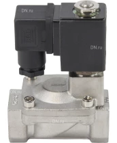 Клапан электромагнитный DN.ru VS431-NT-NC-220VAC 3/4″ Ду20 Ру16, соленоидный двухходовой, корпус - нержавеющая сталь 304, уплотнение - NBR, резьбовой, нормально-закрытый, пилотный, катушка - 220В