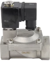 Клапан электромагнитный DN.ru VS431-ET-NC-220VAC 1″ Ду25 Ру16, соленоидный двухходовой, корпус - нержавеющая сталь 304, уплотнение - EPDM, резьбовой, нормально-закрытый, пилотный, катушка - 220В