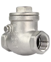Клапан обратный DN.ru VC3232P-T 1/2″ Ду15 Ру16 муфтовый, поворотный, корпус - нержавеющая сталь, диск - нержавеющая сталь, уплотнение - PTFE