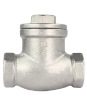 Клапан обратный DN.ru VC3232P-T 1/2″ Ду15 Ру16 муфтовый, поворотный, корпус - нержавеющая сталь, диск - нержавеющая сталь, уплотнение - PTFE