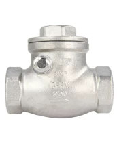 Клапан обратный DN.ru VC3232P-T 3/4″ Ду20 Ру16 муфтовый, поворотный, корпус - нержавеющая сталь, диск - нержавеющая сталь, уплотнение - PTFE