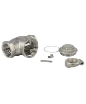 Клапан обратный DN.ru VC3232P-T 1″ 1/4 Ду32 Ру16 муфтовый, поворотный, корпус - нержавеющая сталь, диск - нержавеющая сталь, уплотнение - PTFE