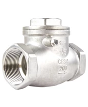 Клапан обратный DN.ru VC3232P-T 1″ 1/2 Ду40 Ру16 муфтовый, поворотный, корпус - нержавеющая сталь, диск - нержавеющая сталь, уплотнение - PTFE