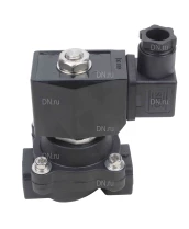 Клапан электромагнитный DN.ru VS541-NT-NC-220VAC 1/2″ Ду15 Ру7, соленоидный двухходовой, резьбовой, корпус - полиамид PA66, уплотнение - NBR, нормально-закрытый, прямого действия, катушка - 220В AC