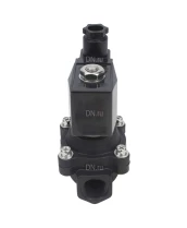 Клапан электромагнитный DN.ru VS541-NT-NC-220VAC 1/2″ Ду15 Ру7, соленоидный двухходовой, резьбовой, корпус - полиамид PA66, уплотнение - NBR, нормально-закрытый, прямого действия, катушка - 220В AC