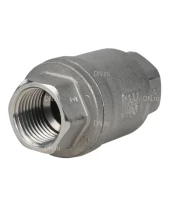 Клапан обратный DN.ru VCS3232P-T 1/2″ Ду15 Ру16 резьбовой, пружинный, корпус - нержавеющая сталь 316, диск - нержавеющая сталь 316, уплотнение - PTFE