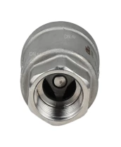 Клапан обратный DN.ru VCS3232P-T 1/2″ Ду15 Ру16 резьбовой, пружинный, корпус - нержавеющая сталь 316, диск - нержавеющая сталь 316, уплотнение - PTFE